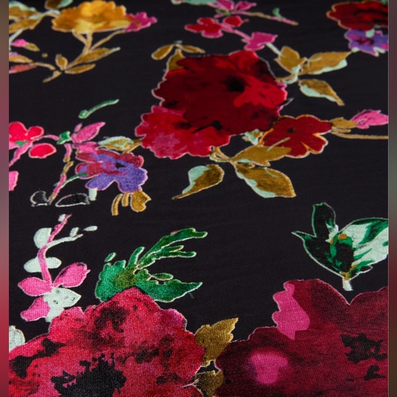 Boston Proper Floral Print Organza Button Up Long Sleeve Shirt - Picture 3 of 13